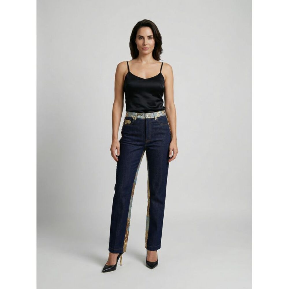 Dolce & Gabbana Blue Cotton Straight-Leg Women's Jeans